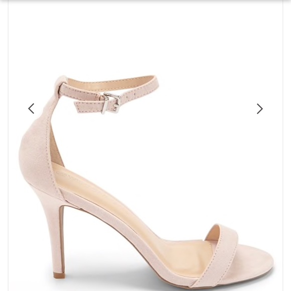 faux suede ankle strap heels
